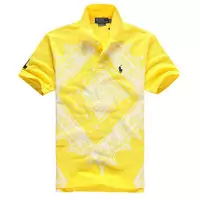 hombre t-shirt ralph lauren 2013 cotton transpiration col haut printing yellow